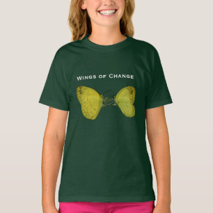 Wings of Change Butterfly Graphic Girls T-shirt