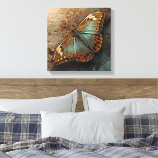 Wings of Change | Iridescent Butterfly Stretched Canvas Print