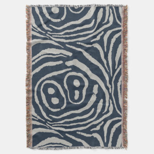 Wings of Echo Ink Blue Driftwood Grey Throw Blanket
