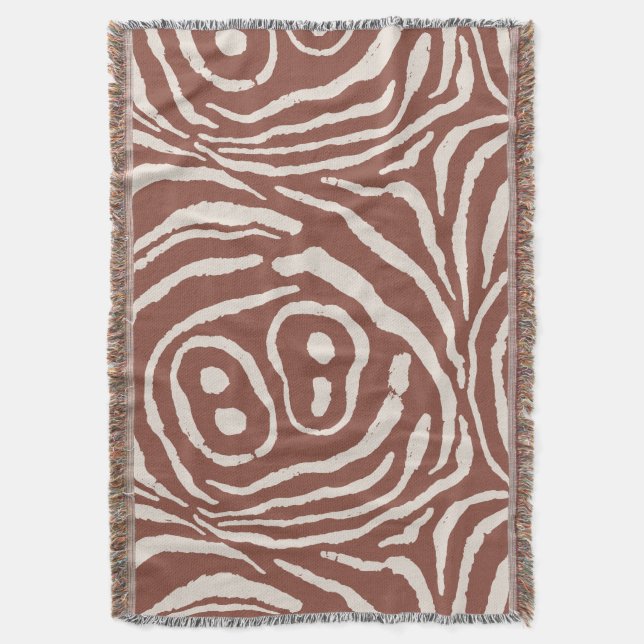 Wings of Echo Rust Clay Pale Sand Throw Blanket (Front Vertical)