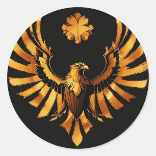 "Wings of Elegance: Golden Eagle Classic Ro Round Sticker