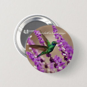 Wings of Faith Sparkling Violet-ears Hummingbird 6 Cm Round Badge