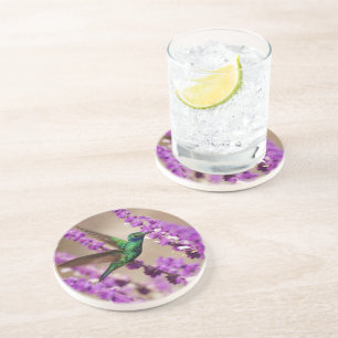 Wings of Faith Sparkling Violet-ears Hummingbird Coaster