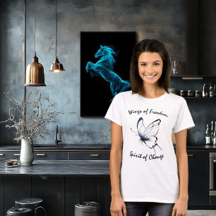 Wings of Freedom Butterfly Line Art T-Shirt