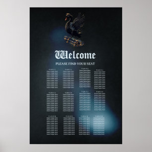 Wings of freedom the black swan on the skateboard. poster