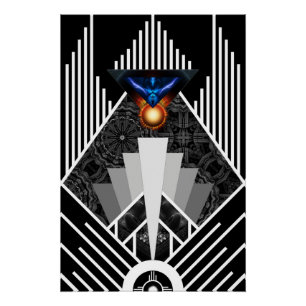 Wings Of Lightning Deco Mech Flare Perfect Poster