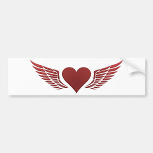 Wings of Love bumper sticker, customise Sticker