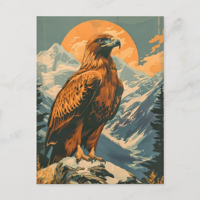Wings of Majesty: Vintage Golden Eagle Postcard (Front)