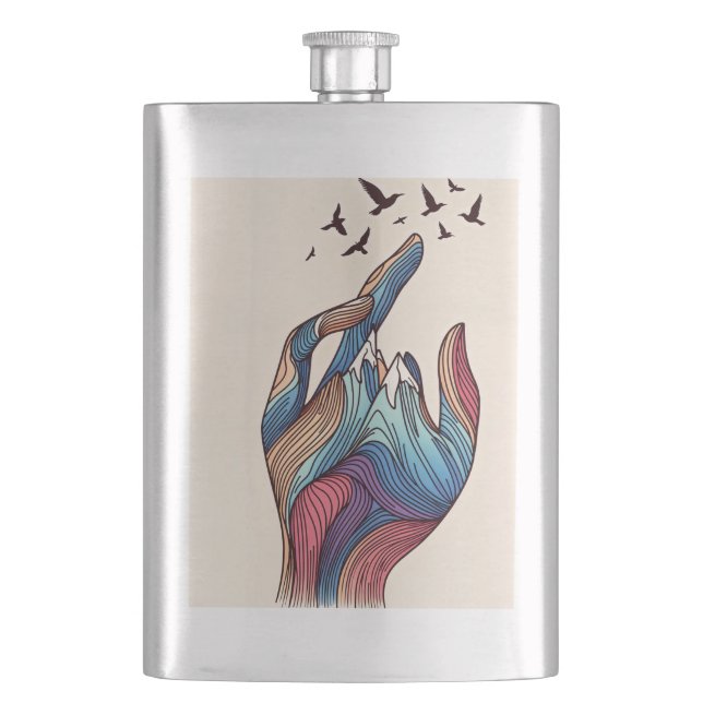 Wings of Mountains Classic Hip Flask (Front)