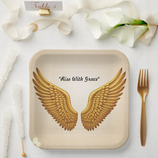 Wings of Opulence Paper Plate (Wedding)
