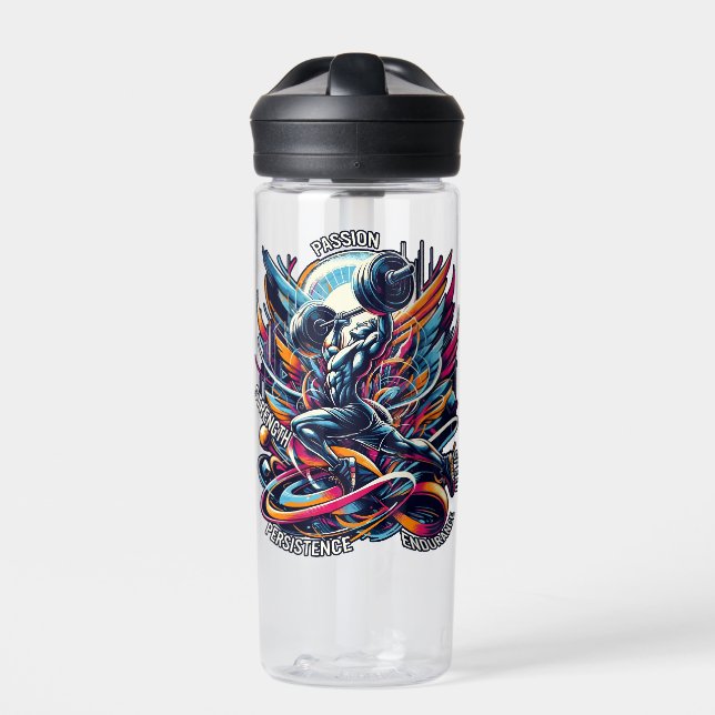Wings of Strength Passion Power and Persistence Water Bottle (Front)