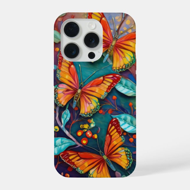 Wings on Fire, Late Summer Butterflies iPhone Case (Back)