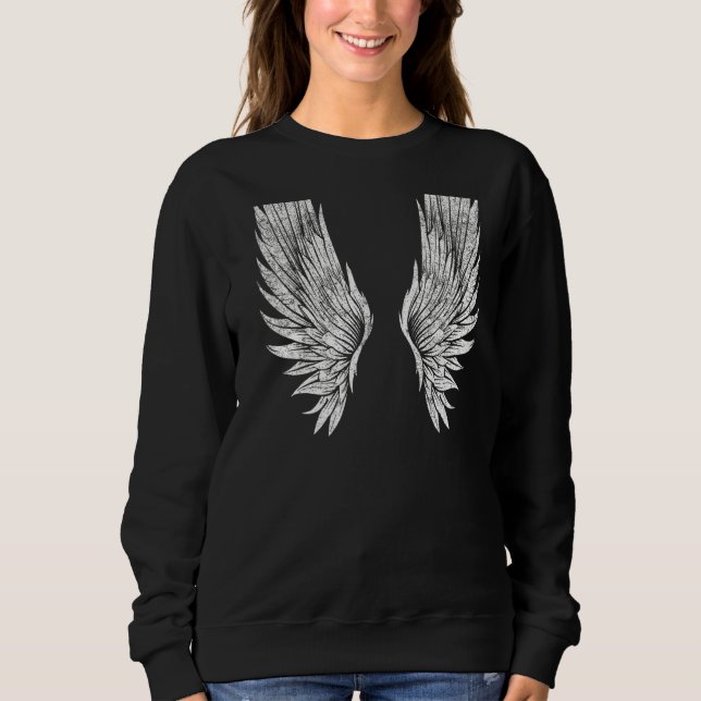 Wings On The Back Side Angel Wings Back Print   Sweatshirt (Front)