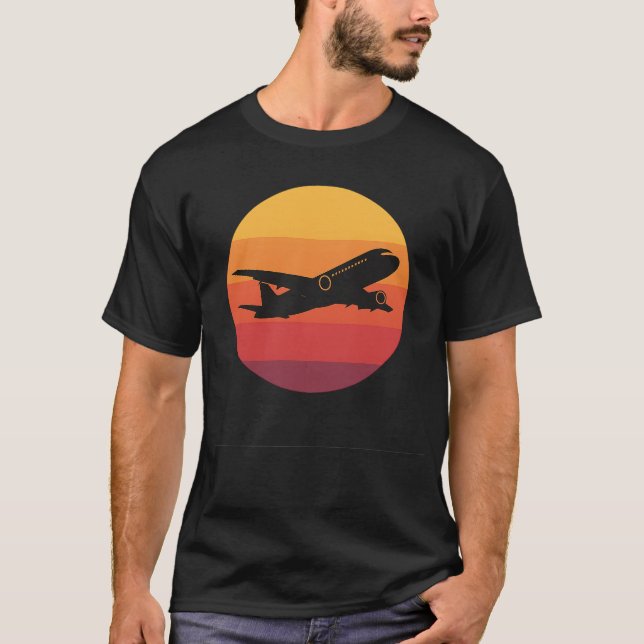 Wings Over Sunset – Aeroplane Art T-Shirt (Front)