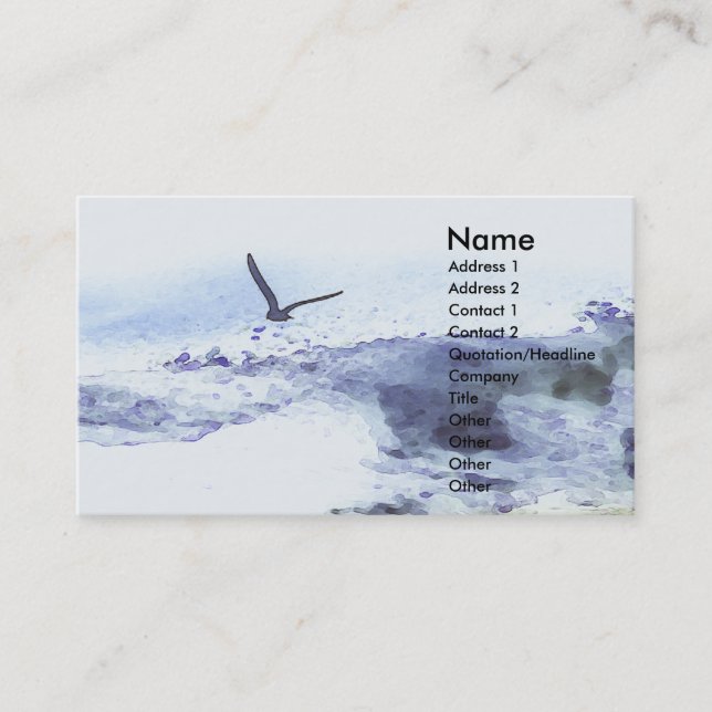 Wings over water | Watercolour Business Card (Front)
