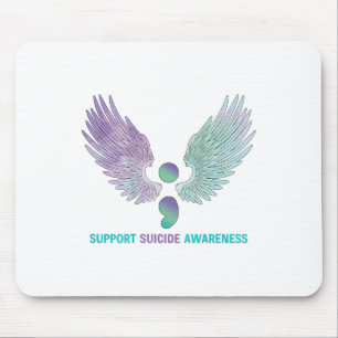 Wings Semicolon Support Suicide Awareness Teal &am Mouse Mat