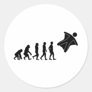 Wingsuit flying Base Jumping Skydiving Evolution Classic Round Sticker