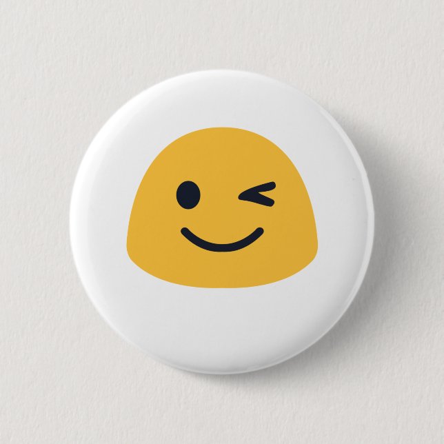 Wink Emoji 6 Cm Round Badge (Front)