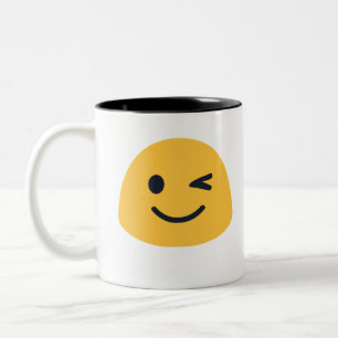 Wink Emoji Two-Tone Coffee Mug