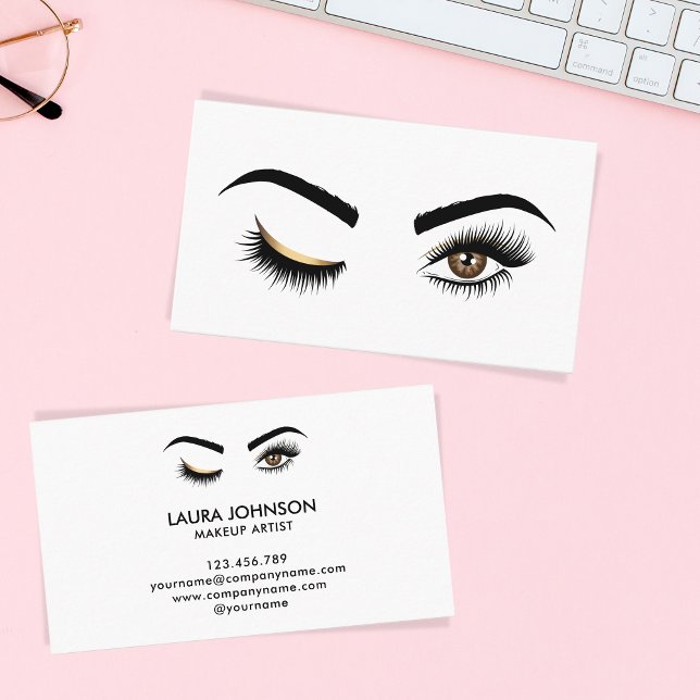 Wink Eye Makeup artist Beauty Salon Lash Extension Business Card (Creator Uploaded)