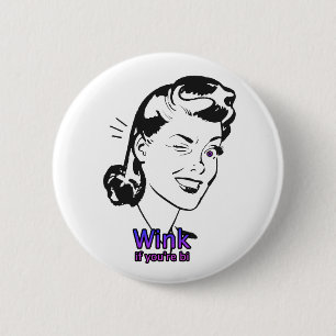 Wink if you're bi 6 cm round badge