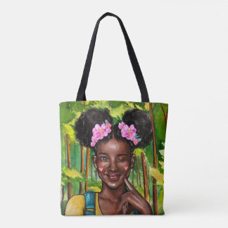 Winking Afro Girl Tote