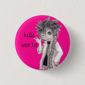 Winking Anime Guy, Original Drawing 3 Cm Round Badge