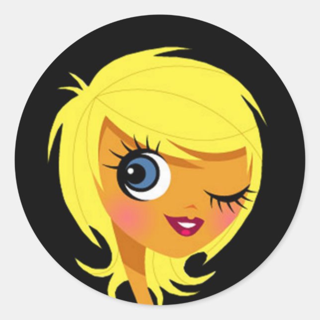 Winking Blonde Stickers (Front)