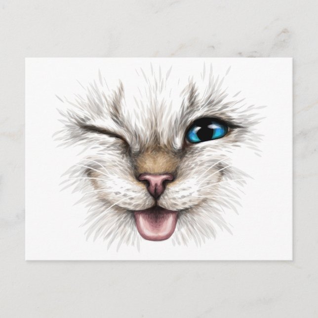 Winking Cat Postcard (Front)