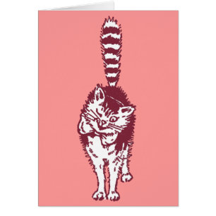 Winking Cat with Bushy Striped Tail