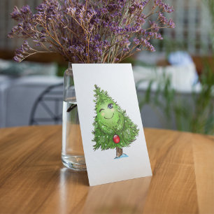 Winking Christmas Tree Invitations