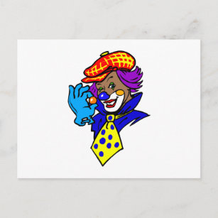 Winking Clown with Marble Postcard