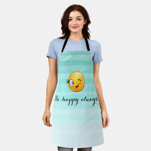  Winking Emoji Face-Be happy always Apron