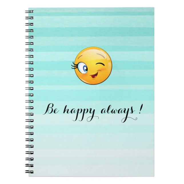  Winking Emoji Face-Be happy always  Notebook (Front)