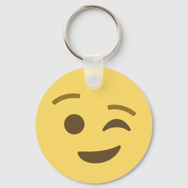 Winking Emoji Key Ring (Front)