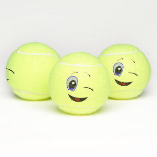 Winking Emoji Tennis Balls