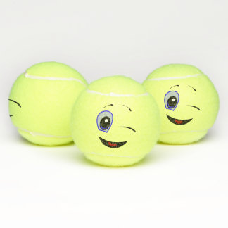 Winking Emoji Tennis Balls
