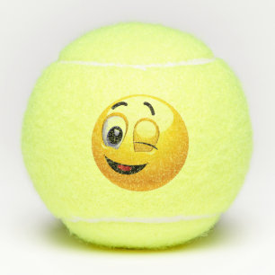 Winking Emoji Tennis Balls