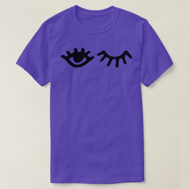 winking eyes wink eyes black and white 1 T-Shirt (Design Front)