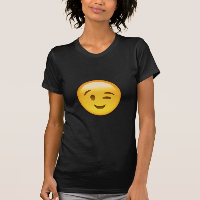 Winking Face Emoij T-Shirt (Front)
