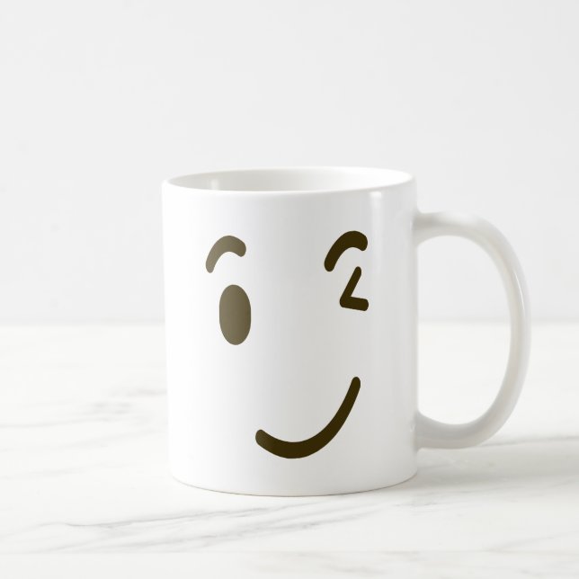 Winking Face Emoticon Funny Emoji Mug Series (Right)