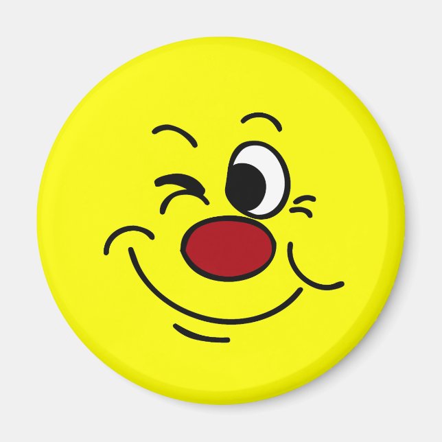 Winking Face Grumpey Magnet (Front)
