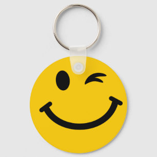 Winking face key ring