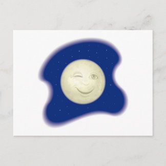 Winking Full Moon Vignette Postcard