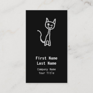 Winking Grey Cat. Business Card