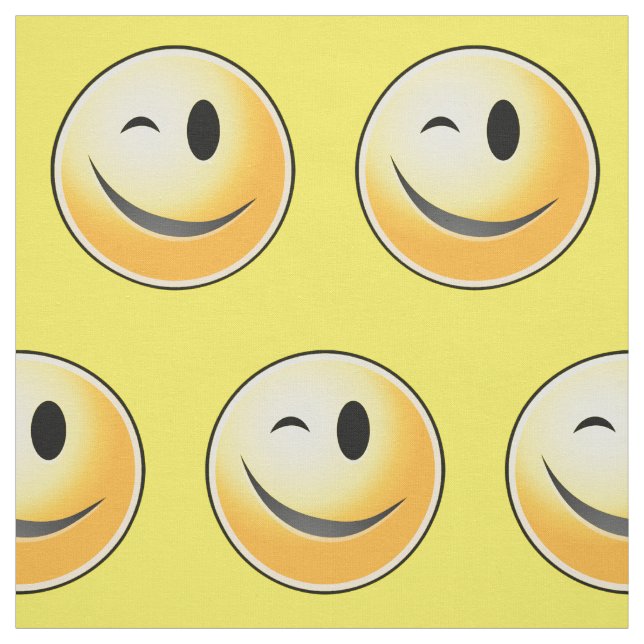 Winking Happy Face Fabric (Swatch)