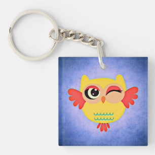 Winking Owl Acrylic Keychain