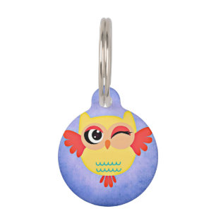 Winking Owl Pet Tag