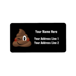 Winking Poop Emoji Label