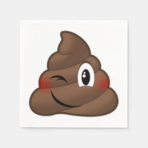 Winking Poop Emoji Napkin